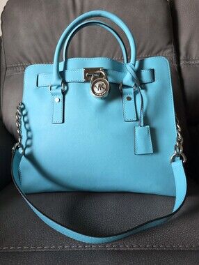 Michael Kors Hamilton Large Tote In Saffiano Leather Tote - Light Blue